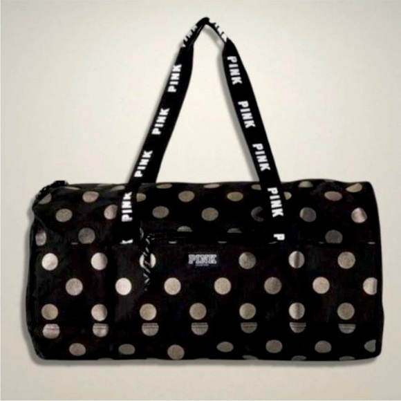PINK Victoria's Secret Black and White Polka Dot Travel Bag - Picture 4 of 4